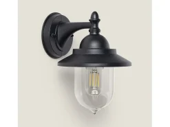Lámpara de Pared Exterior de Metal Klasik Negro