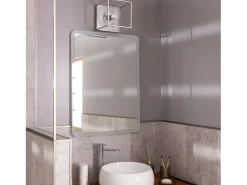 Lámpara de Pared Exterior Metal y Cristal Tabuk Plateado