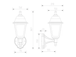 Lámpara de Pared Exterior con Detector de Movimiento PIR Mini Villa Blanco