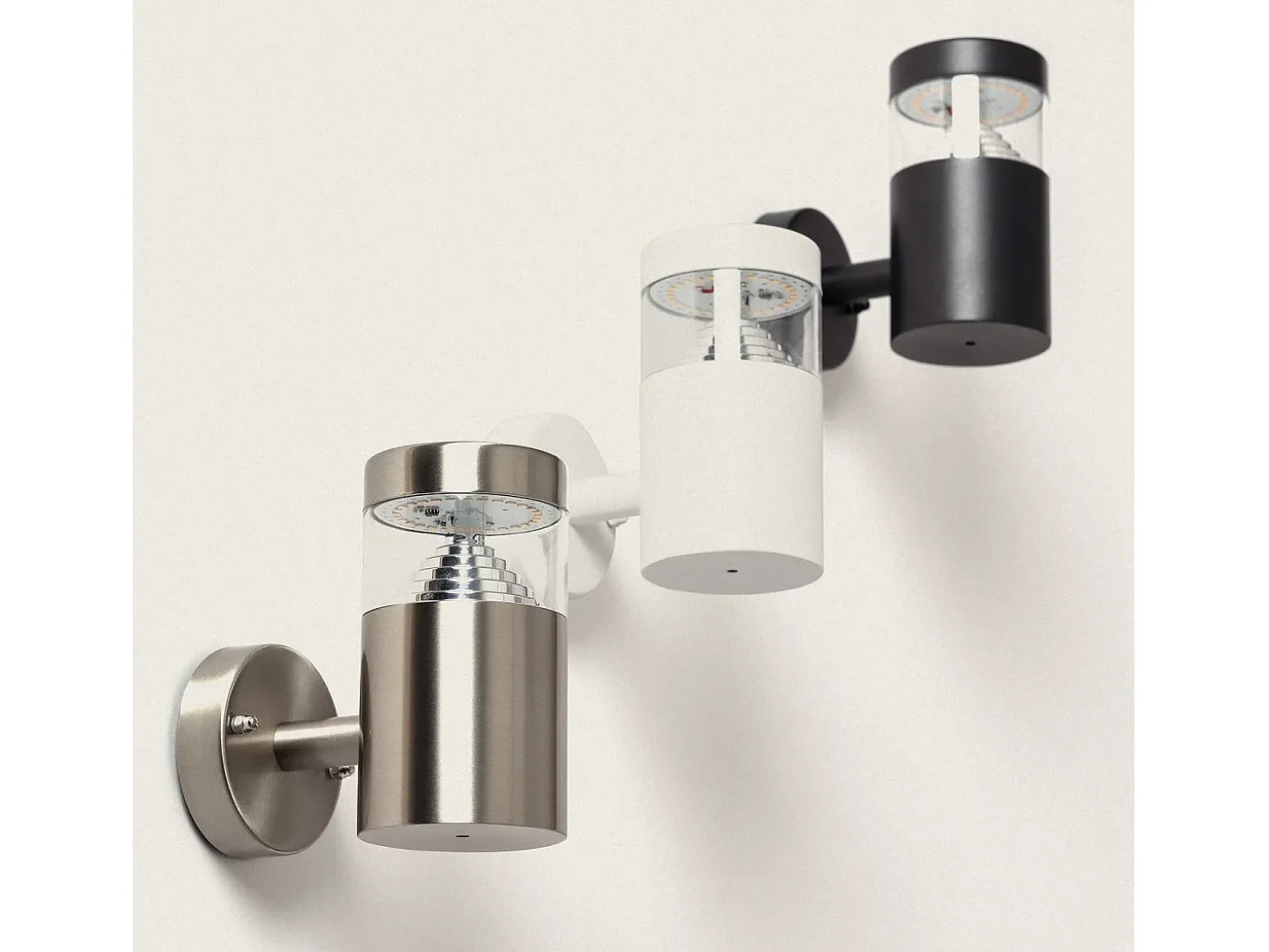 Lámpara de Pared Exterior LED 5W Acero Inoxidable Inti Black 4000K Blanco Neutro