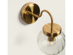 Lámpara de Pared Exterior Metal y Cristal Driyah Dorado