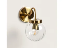 Lámpara de Pared Exterior Metal y Cristal Driyah Dorado