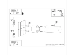 Lámpara De Pared Flash Minimalista De Acero - 1 Fuentes Luminosas - L.10 X A.21 Cm - Blanco