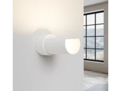 Lámpara De Pared Flash Minimalista De Acero - 1 Fuentes Luminosas - L.10 X A.21 Cm - Blanco