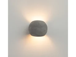 Lámpara De Pared Globe Moderno De Concreto - 2 Fuentes Luminosas - L.18 X A.14 Cm - Gris