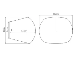 Lámpara De Pared Globe Moderno De Concreto - 2 Fuentes Luminosas - L.18 X A.14 Cm - Gris