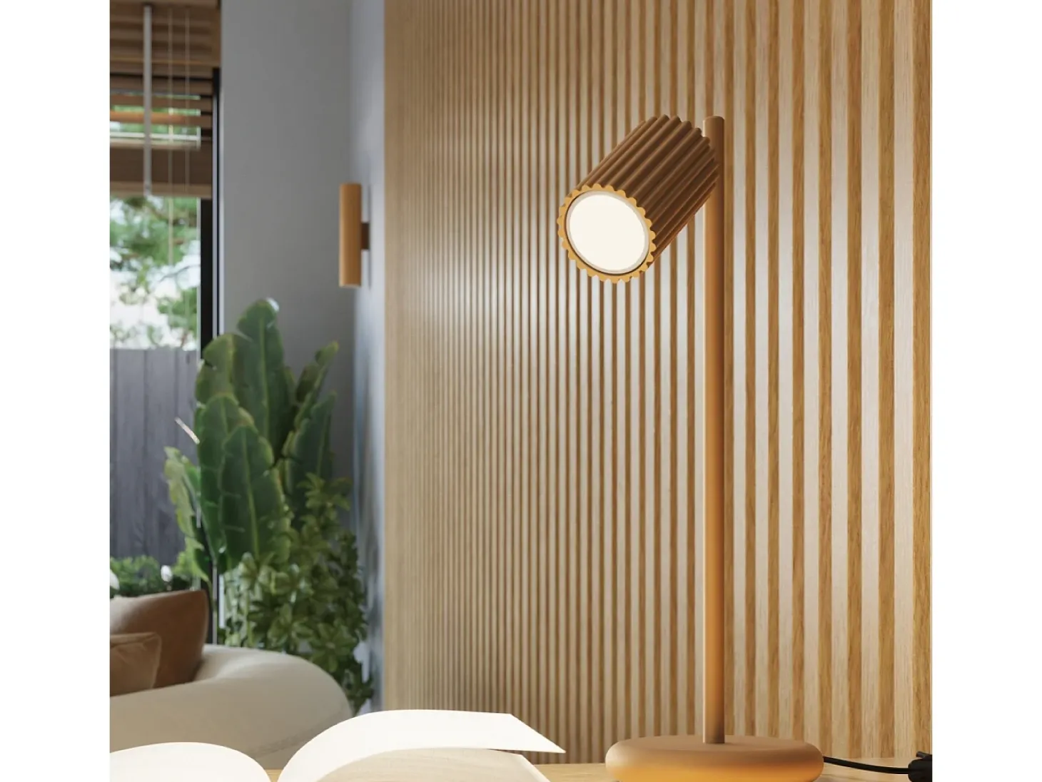 Lámpara de pared Gloow minimalista de aluminio - 2 fuentes luminosas 3000K - L.6,5 x A.20 cm - dorado