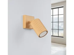 Lámpara de pared Gloow minimalista de aluminio - 1 fuentes luminosas 3000K - L.8 x A.8 cm - dorado