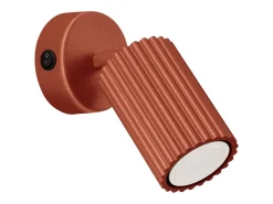 Lámpara de pared Gloow minimalista de aluminio - 1 fuentes luminosas 3000K - L.8 x A.16 cm - ocre rojo
