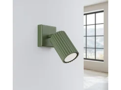 Lámpara de pared Gloow minimalista de aluminio - 1 fuentes luminosas 3000K - L.8 x A.8 cm - verde oliva