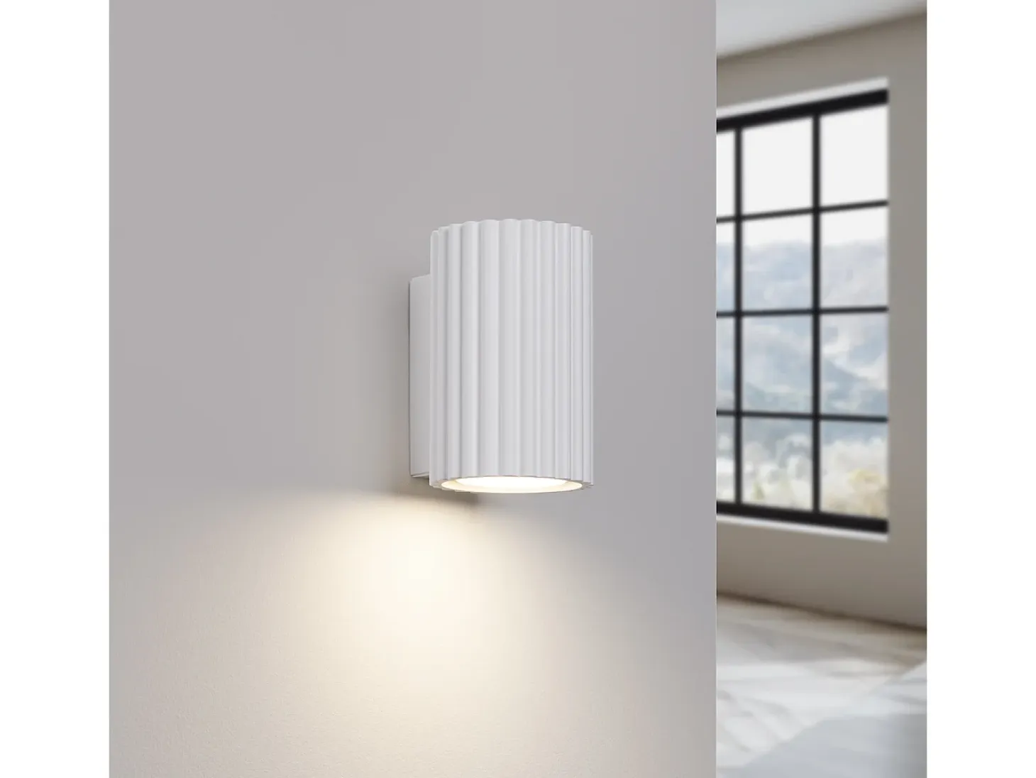 Lámpara de pared Gloow minimalista de aluminio - 1 fuentes luminosas 4000K - L.6,5 x A.10 cm - blanco