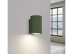 Lámpara de pared Gloow minimalista de aluminio - 1 fuentes luminosas 4000K - L.6,5 x A.10 cm - verde oliva