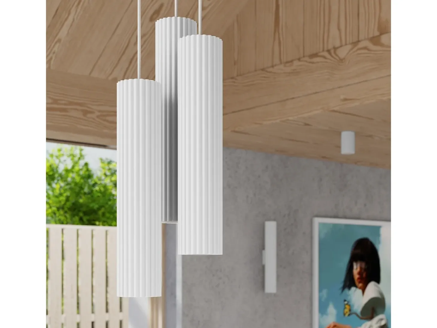Lámpara de pared Gloow minimalista de aluminio - 2 fuentes luminosas 4000K - L.6,5 x A.30 cm - blanco