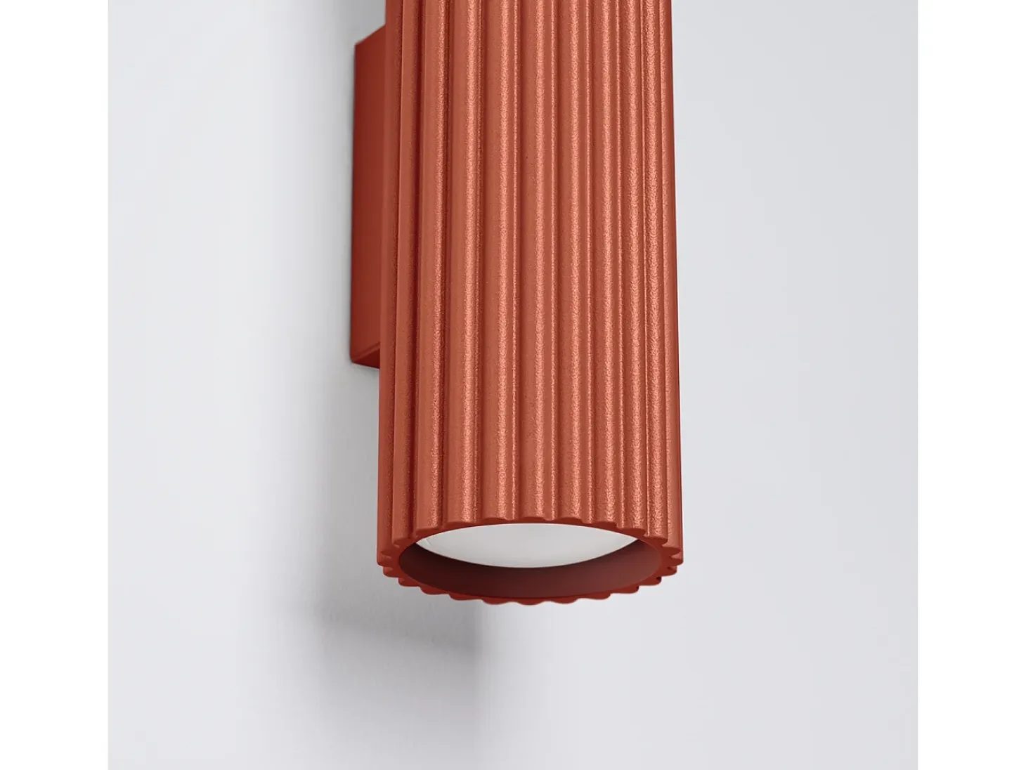 Lámpara de pared Gloow minimalista de aluminio - 2 fuentes luminosas 3000K - L.6,5 x A.20 cm - ocre rojo
