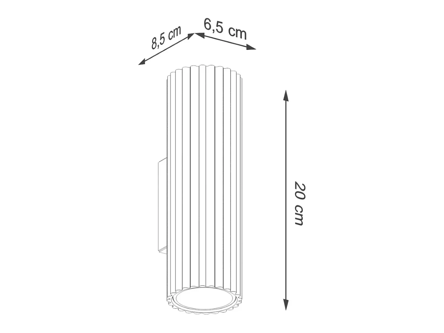 Lámpara de pared Gloow minimalista de aluminio - 2 fuentes luminosas 3000K - L.6,5 x A.20 cm - ocre rojo