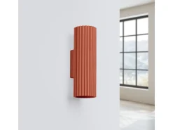 Lámpara de pared Gloow minimalista de aluminio - 2 fuentes luminosas 3000K - L.6,5 x A.20 cm - ocre rojo