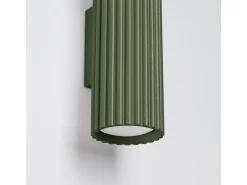 Lámpara de pared Gloow minimalista de aluminio - 2 fuentes luminosas 3000K - L.6,5 x A.30 cm - verde oliva