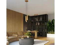 Lámpara de pared Gloow minimalista de aluminio - 2 fuentes luminosas 4000K - L.6,5 x A.20 cm - dorado