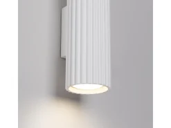 Lámpara de pared Gloow minimalista de aluminio - 2 fuentes luminosas 3000K - L.6,5 x A.20 cm - blanco