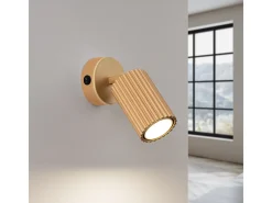 Lámpara de pared Gloow minimalista de aluminio - 1 fuentes luminosas 4000K - L.8 x A.16 cm - dorado