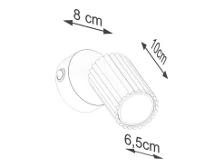 Lámpara de pared Gloow minimalista de aluminio - 1 fuentes luminosas 4000K - L.8 x A.16 cm - ocre rojo