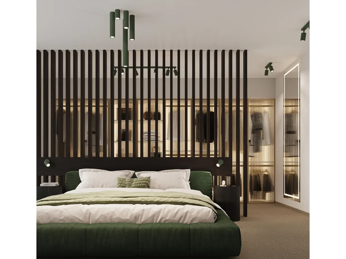 Lámpara de pared Gloow minimalista de aluminio - 1 fuentes luminosas 4000K - L.8 x A.16 cm - verde oliva