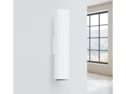 Lámpara de pared Gloow minimalista de aluminio - 2 fuentes luminosas 3000K - L.6,5 x A.30 cm - blanco