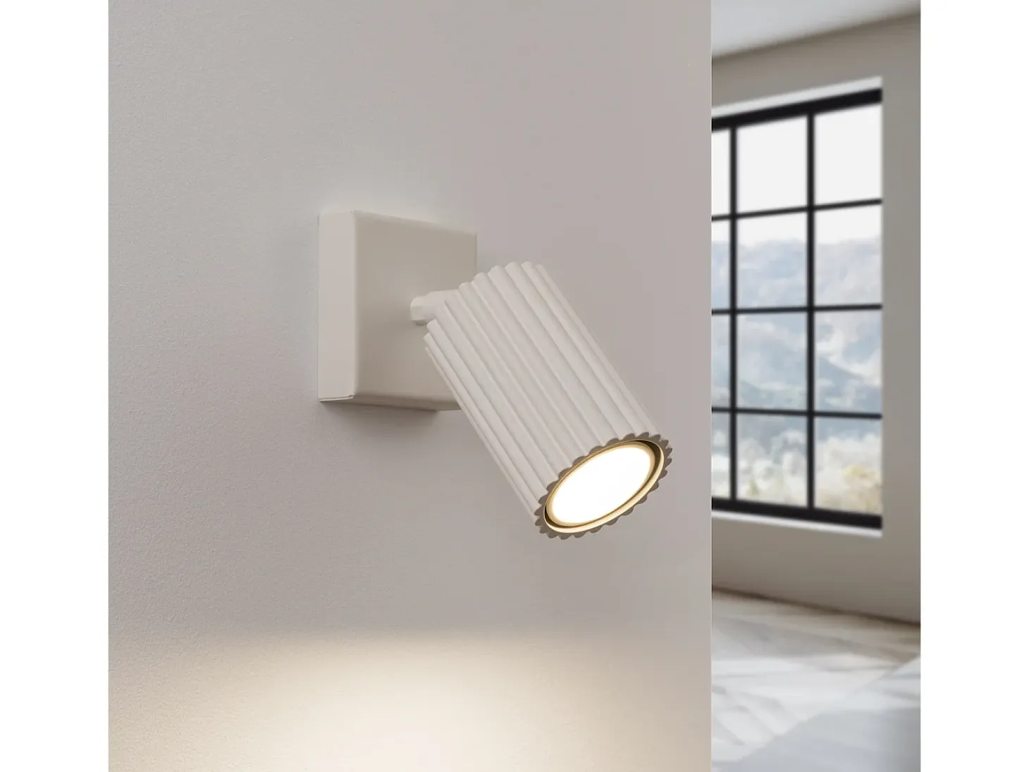 Lámpara de pared Gloow minimalista de aluminio - 1 fuentes luminosas 4000K - L.8 x A.8 cm - beige
