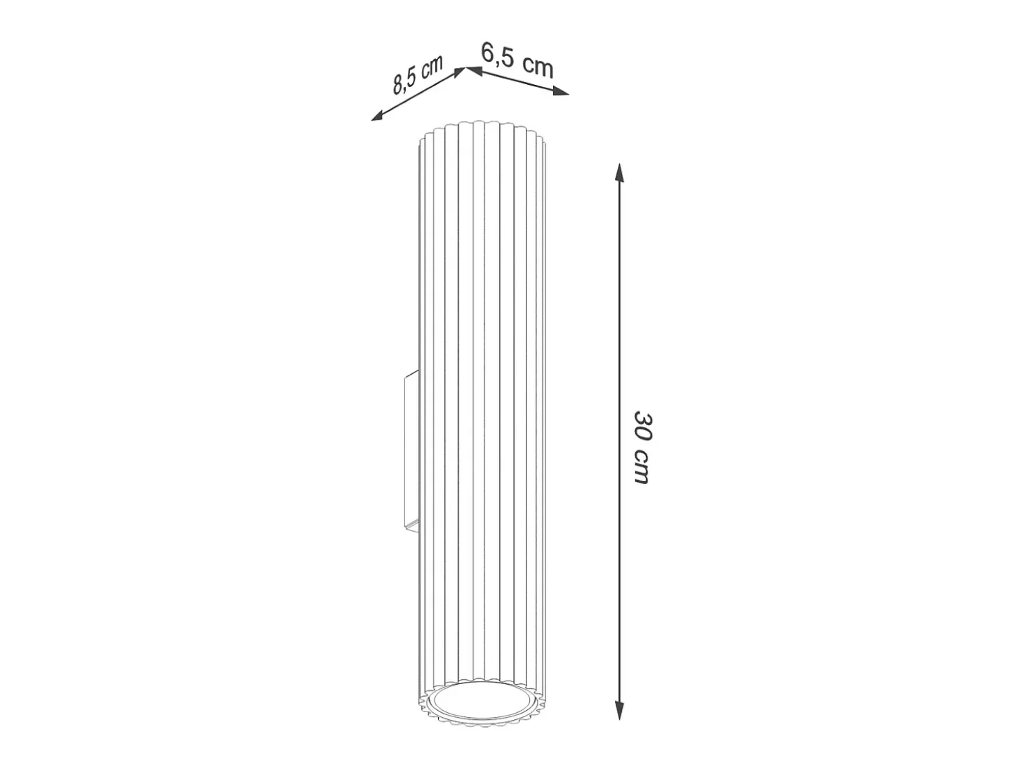 Lámpara de pared Gloow minimalista de aluminio - 2 fuentes luminosas 4000K - L.6,5 x A.30 cm - ocre rojo
