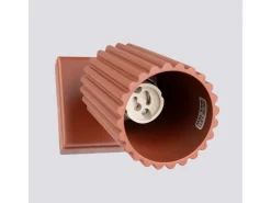 Lámpara de pared Gloow minimalista de aluminio - 1 fuentes luminosas 4000K - L.8 x A.8 cm - ocre rojo