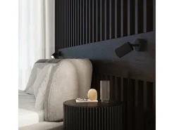 Lámpara de pared Gloow minimalista de aluminio - 1 fuentes luminosas 4000K - L.8 x A.16 cm - negro