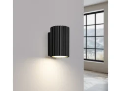 Lámpara de pared Gloow minimalista de aluminio - 1 fuentes luminosas 4000K - L.6,5 x A.10 cm - negro