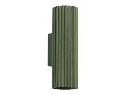 Lámpara de pared Gloow minimalista de aluminio - 2 fuentes luminosas 4000K - L.6,5 x A.20 cm - verde oliva