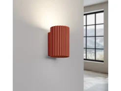Lámpara de pared Gloow minimalista de aluminio - 1 fuentes luminosas 4000K - L.6,5 x A.10 cm - ocre rojo