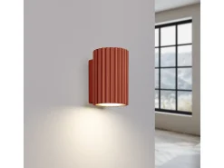 Lámpara de pared Gloow minimalista de aluminio - 1 fuentes luminosas 4000K - L.6,5 x A.10 cm - ocre rojo