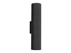 Lámpara de pared Gloow minimalista de aluminio - 2 fuentes luminosas 3000K - L.6,5 x A.30 cm - negro