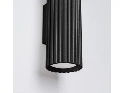 Lámpara de pared Gloow minimalista de aluminio - 2 fuentes luminosas 4000K - L.6,5 x A.20 cm - negro