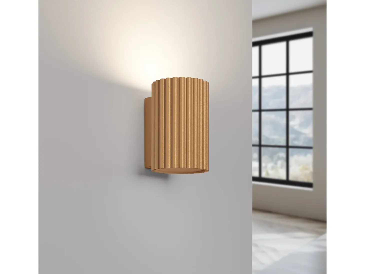 Lámpara de pared Gloow minimalista de aluminio - 1 fuentes luminosas 4000K - L.6,5 x A.10 cm - dorado