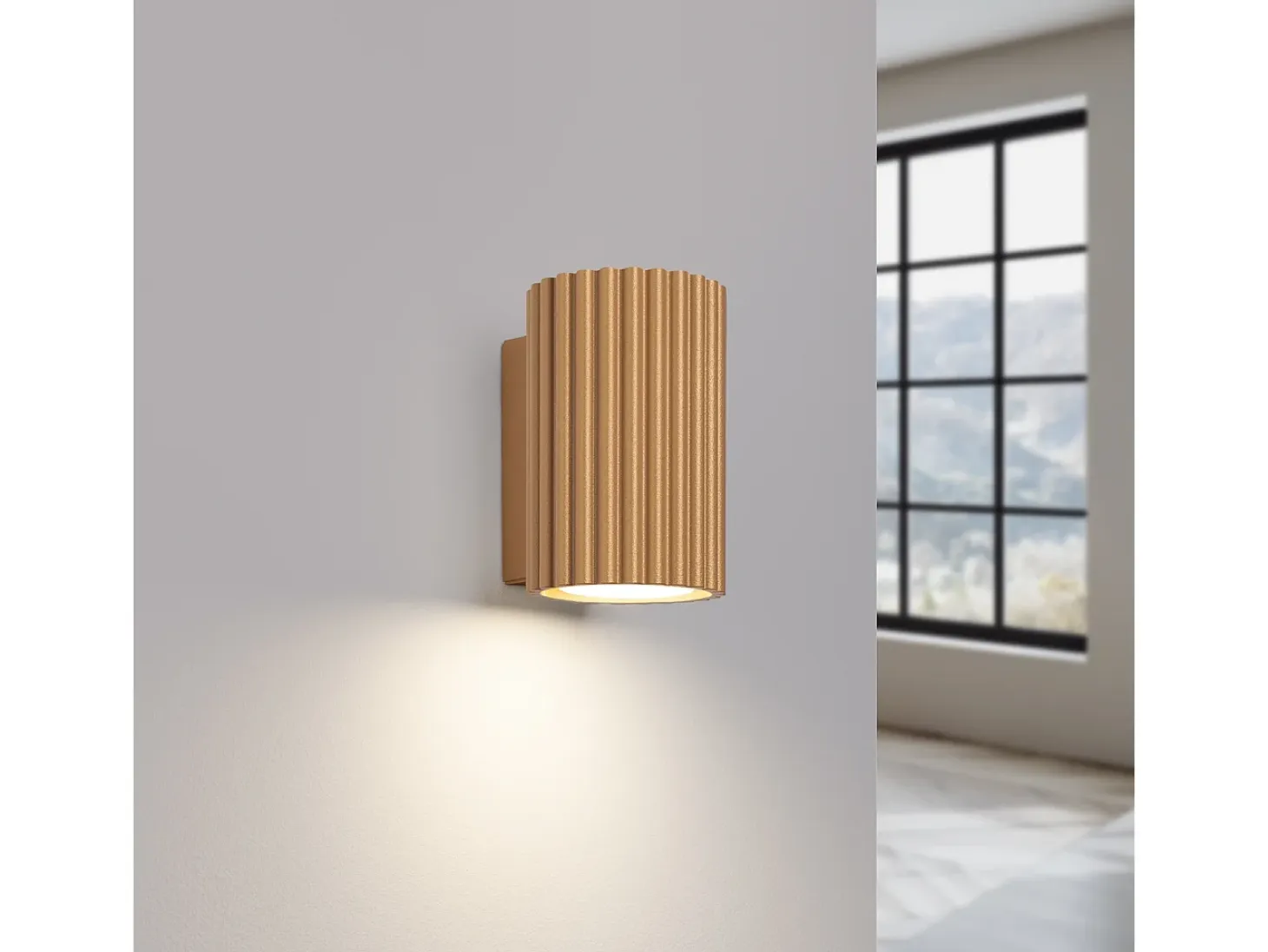 Lámpara de pared Gloow minimalista de aluminio - 1 fuentes luminosas 4000K - L.6,5 x A.10 cm - dorado