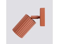 Lámpara de pared Gloow minimalista de aluminio - 1 fuentes luminosas 3000K - L.8 x A.8 cm - ocre rojo
