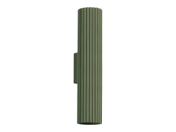 Lámpara de pared Gloow minimalista de aluminio - 2 fuentes luminosas 4000K - L.6,5 x A.30 cm - verde oliva