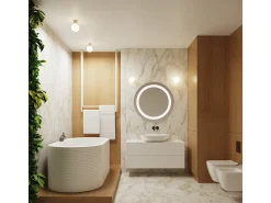 Lámpara De Pared Halo Moderno De Aluminio/Vidrio - 1 Fuentes Luminosas - L.12 X A.12 Cm - Beige