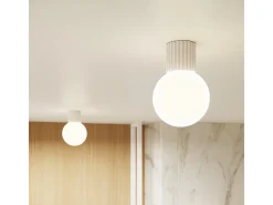 Lámpara De Pared Halo Moderno De Aluminio/Vidrio - 1 Fuentes Luminosas - L.12 X A.12 Cm - Beige