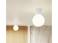 Lámpara De Pared Halo Moderno De Aluminio/Vidrio - 1 Fuentes Luminosas - L.12 X A.12 Cm - Blanco