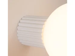 Lámpara De Pared Halo Moderno De Aluminio/Vidrio - 1 Fuentes Luminosas - L.12 X A.12 Cm - Blanco
