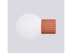 Lámpara De Pared Halo Moderno De Aluminio/Vidrio - 1 Fuentes Luminosas - L.12 X A.12 Cm - Ocre Rojo