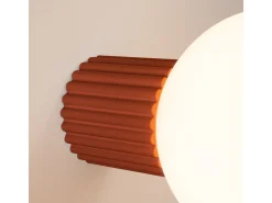 Lámpara De Pared Halo Moderno De Aluminio/Vidrio - 1 Fuentes Luminosas - L.12 X A.12 Cm - Ocre Rojo