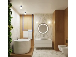 Lámpara De Pared Halo Moderno De Aluminio/Vidrio - 1 Fuentes Luminosas - L.12 X A.12 Cm - Ultramarino