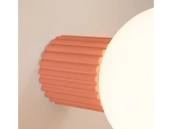 Lámpara De Pared Halo Moderno De Aluminio/Vidrio - 1 Fuentes Luminosas - L.12 X A.12 Cm - Durazno