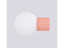 Lámpara De Pared Halo Moderno De Aluminio/Vidrio - 1 Fuentes Luminosas - L.12 X A.12 Cm - Durazno
